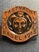 Fasnachtsplakette Kupfer 1913 Dollinger auf dem Kopf