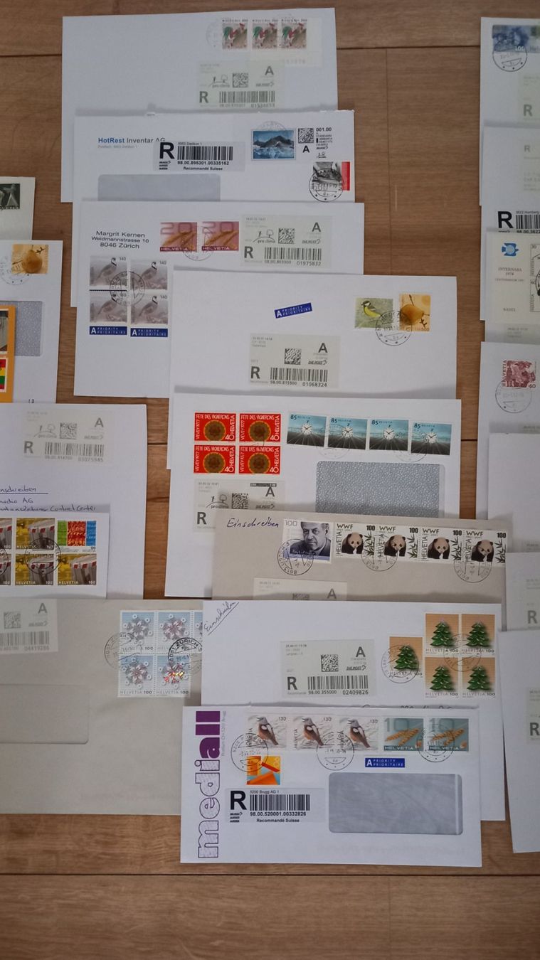 Alle Briefmarken: 22 R-Briefe – Gebraucht aus Langnau am Albis von Charlytheant 2