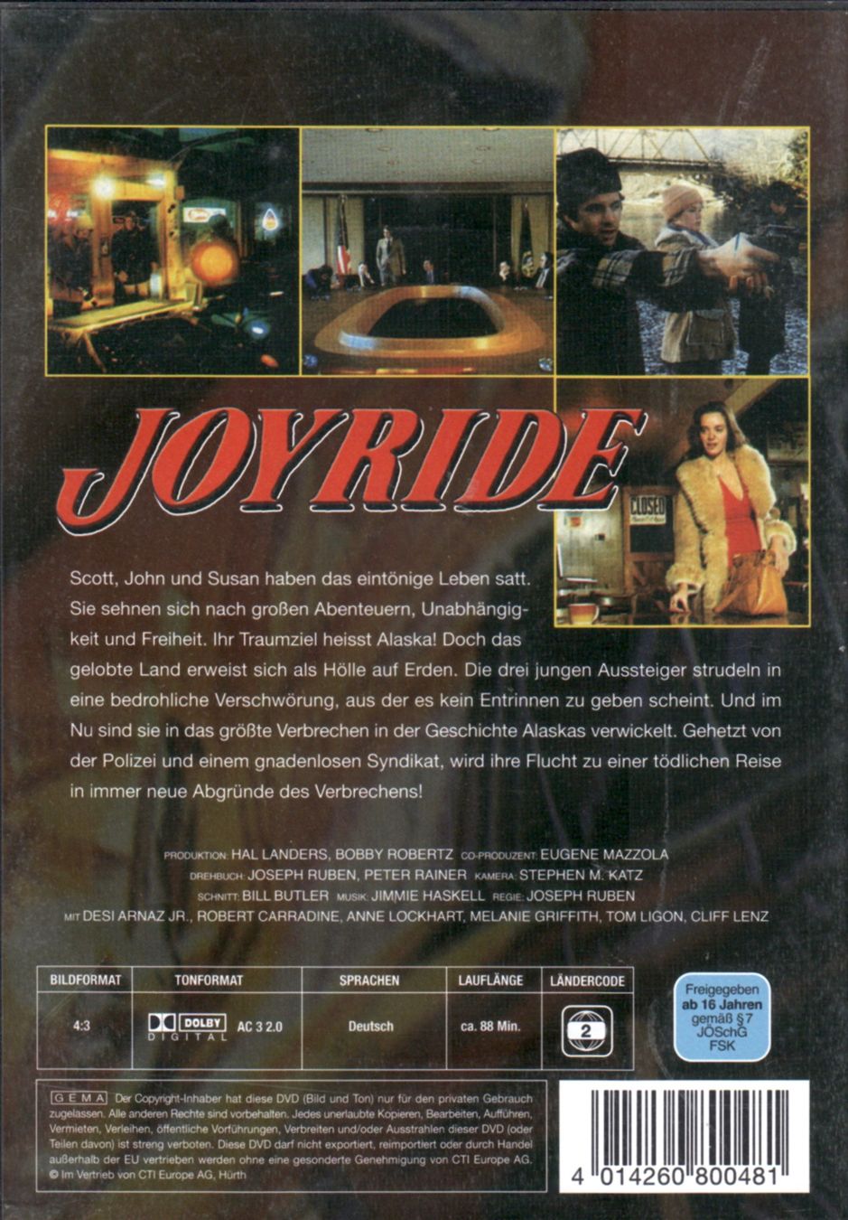 Tutti i DVDs: DVD: Joyride (mit: Melanie Griffith, Robert Carradine) – Usato da Tägerig venduto da fil_f8k6 1