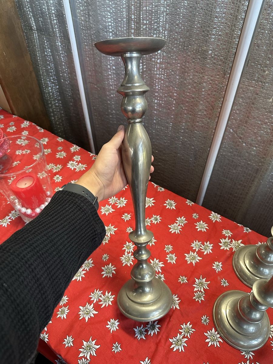 Tutte le decorazioni: Kerzenständer aus Metall silberfarben Set – Usato da Regensdorf venduto da urDetox 3