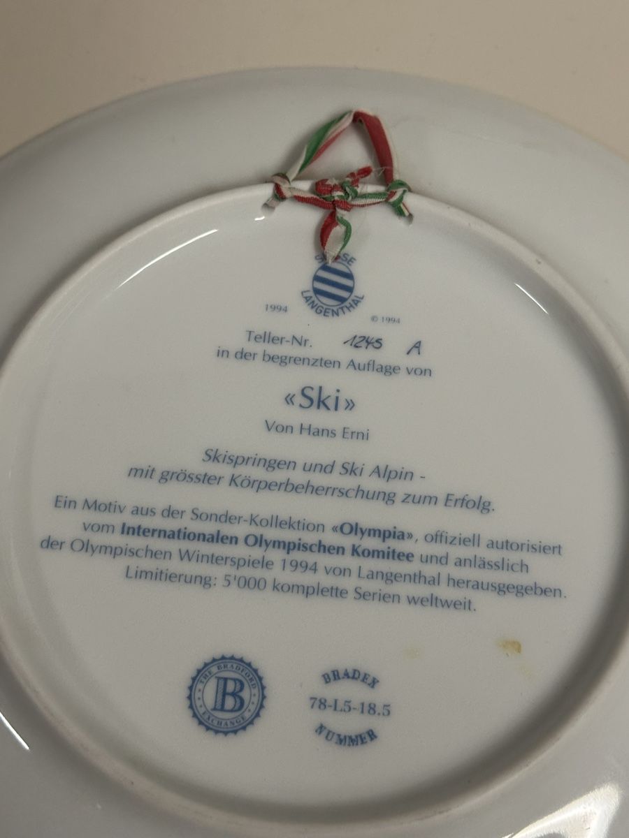 Piatti: Hans Erni Olympia Teller "Ski" Langenthal 1994 – Usato da Deitingen venduto da Himhip 2