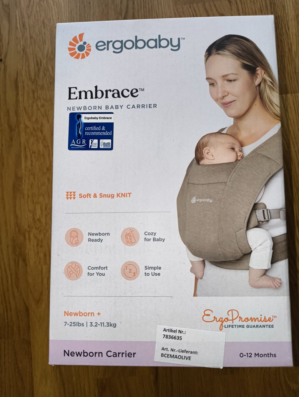 Ergobaby Porte-bébés ventraux & dorsaux: NEUF: Porte-bébé Ergobaby Embrace Olive – D'occasion à St-Légier-Chiésaz par Toutoupav 2
