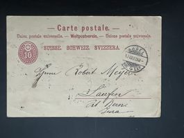 Postkarte Weltpostverein 10 Rappen Basel 1883   (V320)