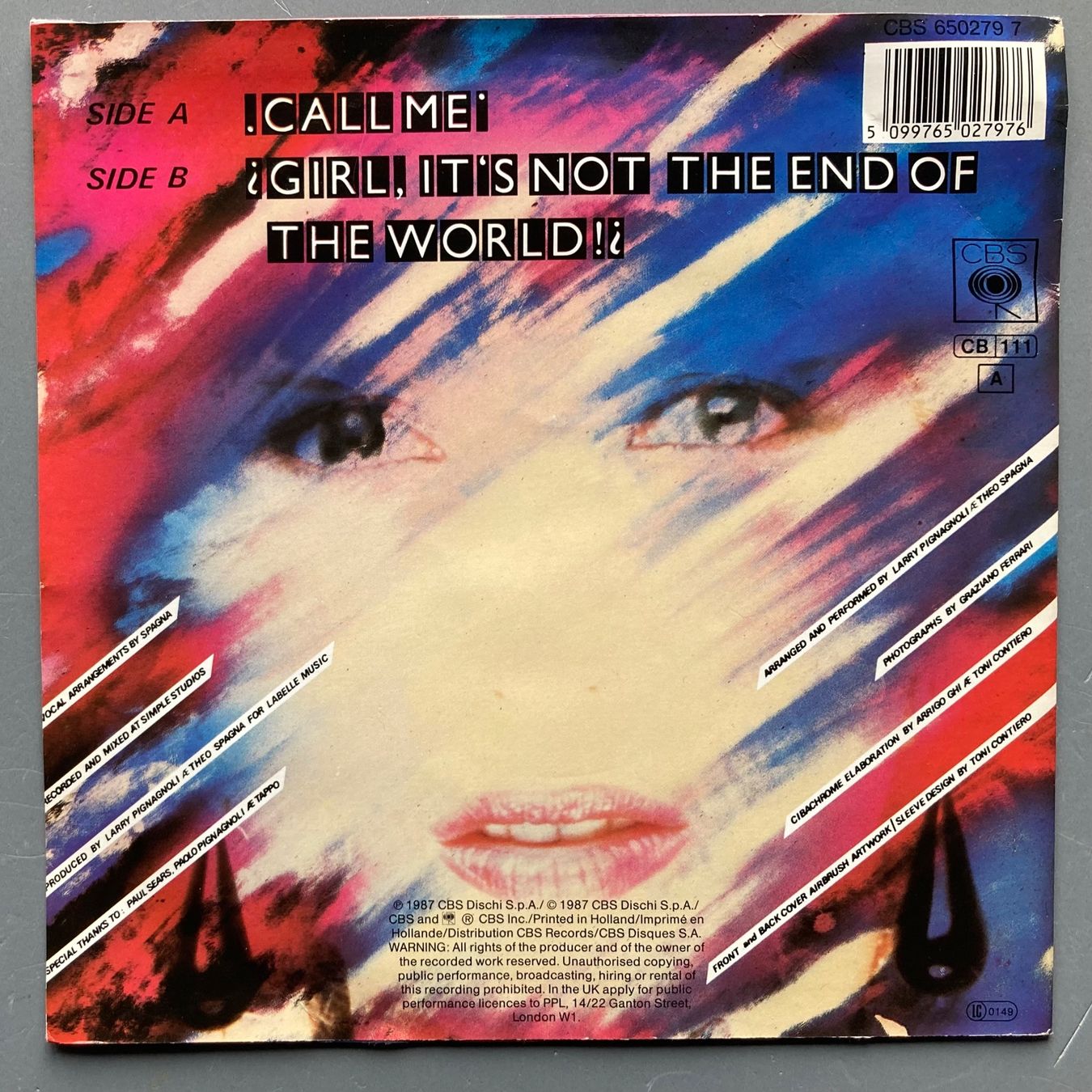 Dischi in vinile: SPAGNA - CALL ME – Usato da Poliez-Pittet venduto da Newtown-Records 1