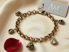 Bronze Ethno-Look Armkette mit Charms - Neu
