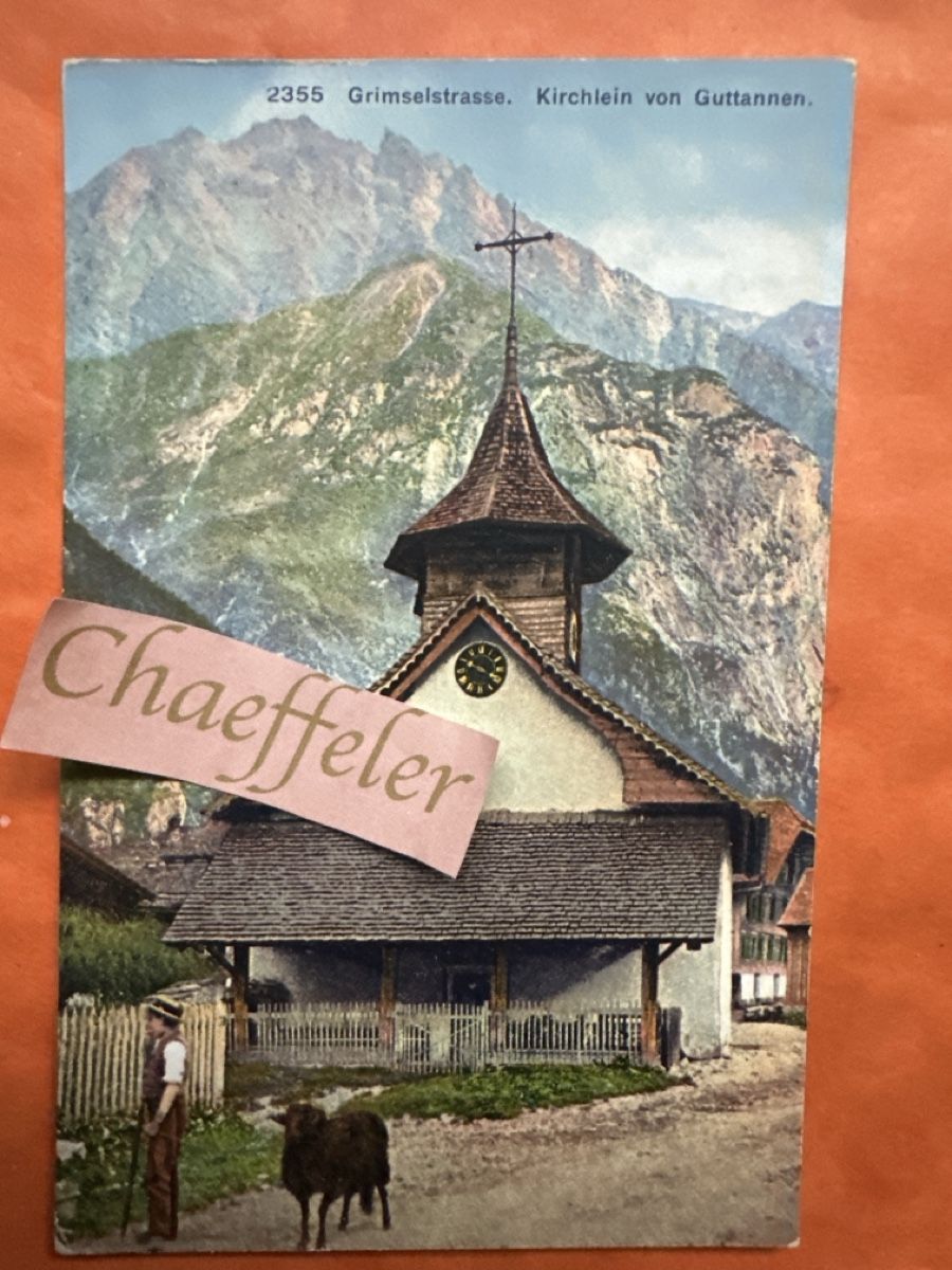 Cartes postales: 2355 Grimselstrasse Kirchlein von Guttanen – D'occasion à Zürich par Chaeffeler