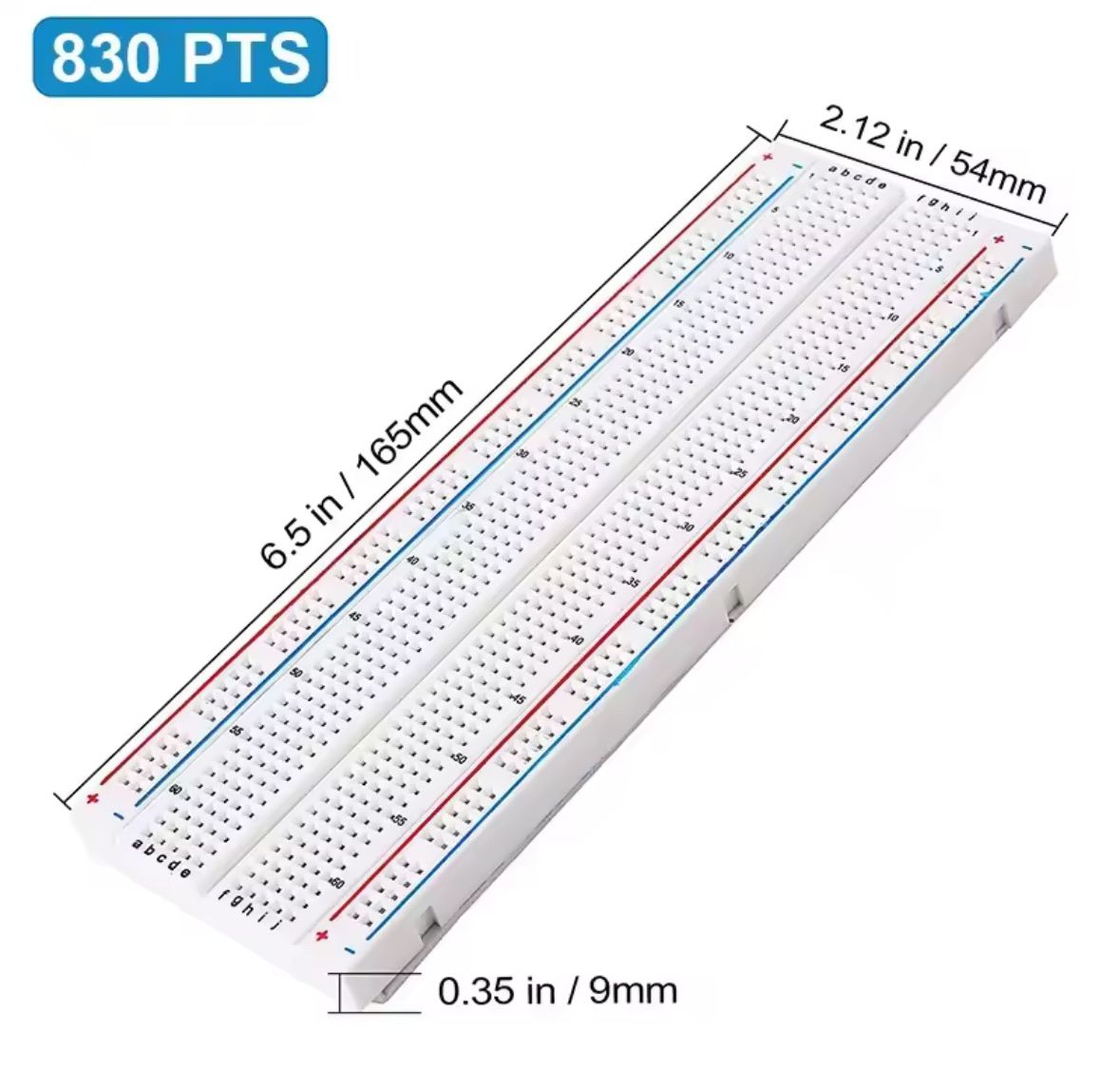 Componenti elettronici: Breadboard 830 Löcher Steckplatine - Weiss – Nuovo e nell'imballaggio originale da Luzern venduto da MusikElektronikShop