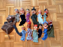 Komplettes Kasperlitheater – 13 Original-Handpuppen
