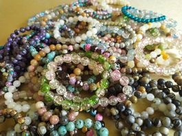 10 Stk. Lot. verschiedene 8mm Echtstein Bracelets Armbänder