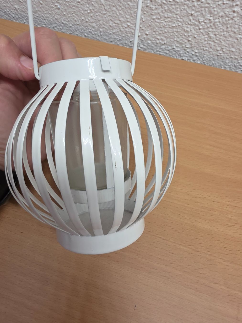 Portacandele: Teelicht Glas, Windlicht, Teelichthalter weiss – Usato da Nebikon venduto da Japostyle 1