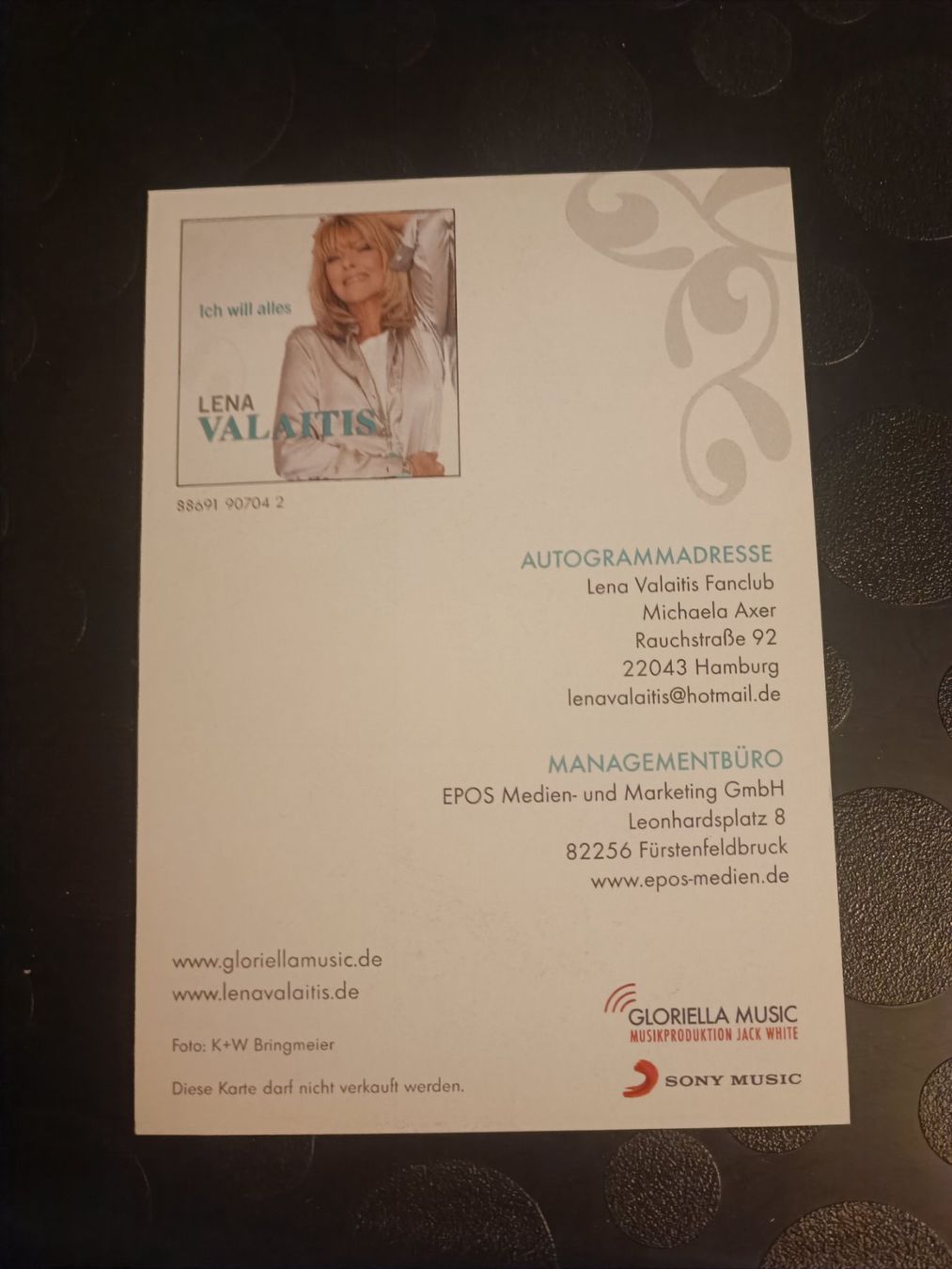 Autografi: Lena Valaitis - Autogrammekarte - handsigniert – Usato da Menziken venduto da Artographs 1