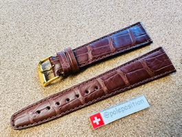 19mm Uhrenarmband, Leder, Kroko Uhrenband, swissmade