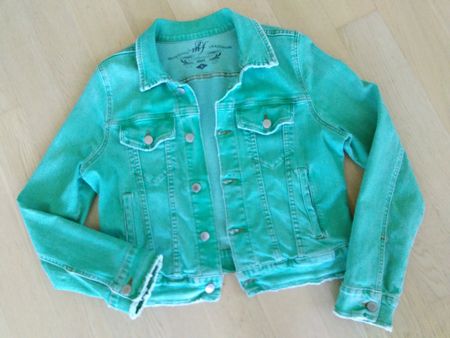 mf2 Jeans Jacke hellgrün Stone washed Size S
