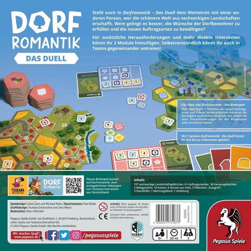 Pegasus Spiele Giochi: Spiel Dorfromantik - Das Duell – Nuovo e nell'imballaggio originale da Uster venduto da Ludit 1