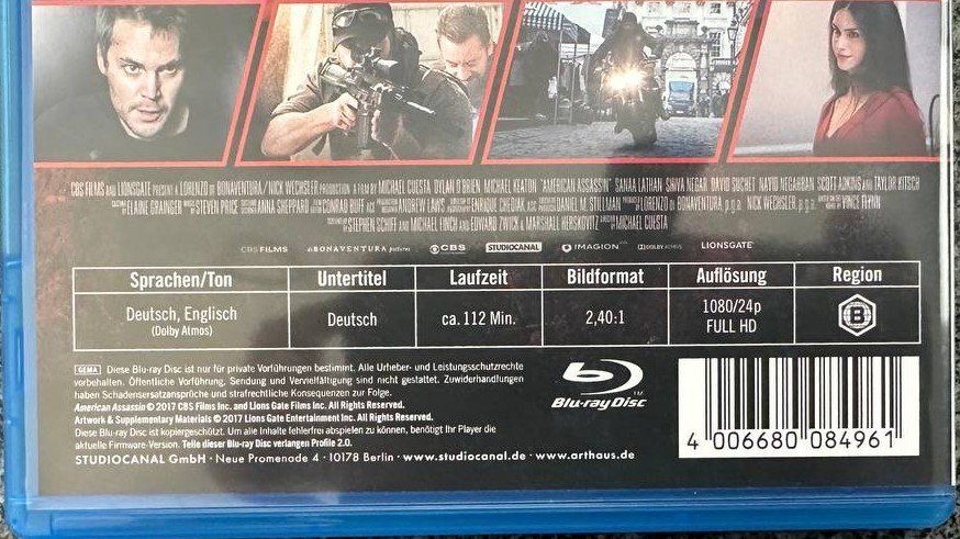 Tutti i DVDs: American Assassin - Action Thriller mit Dylan O'B... – Usato da Beringen venduto da Mantafisch1 2