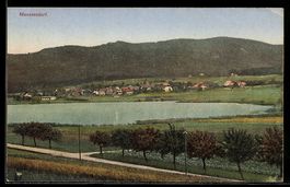 AK Moosseedorf, Blick zum Ort mit See von der Solothurn-Bern