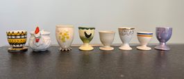 8er Set Eierbecher Vintage Retro Ostern Sammlung