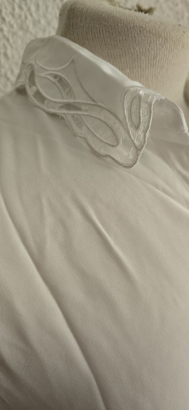 Camicette: Chemise blanche col brodé taille L neuve – Nuovo (secondo la descrizione) da Martigny venduto da pivert03 3