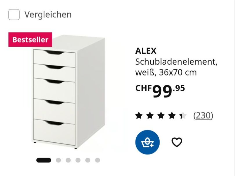 Ikea Kommoden: Korpus mit Schubladen ALEX – Neu (gemäss Beschreibung) aus Niederweningen von Waltera0