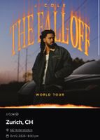 2x Stehplätze: J. Cole The Fall Off World Tour Zurich 2026