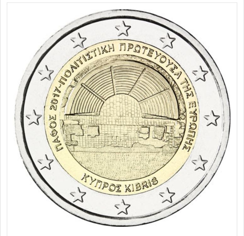 2 Euro Gedenkmünze Zypern 2017 Kulturhauptstadt Paphos Unz