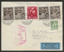Flugpost Schweiz 1934 Katapultflug Schleuderflug Luftpost