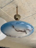 Antike Deckenlampe Art Deco selten in blau