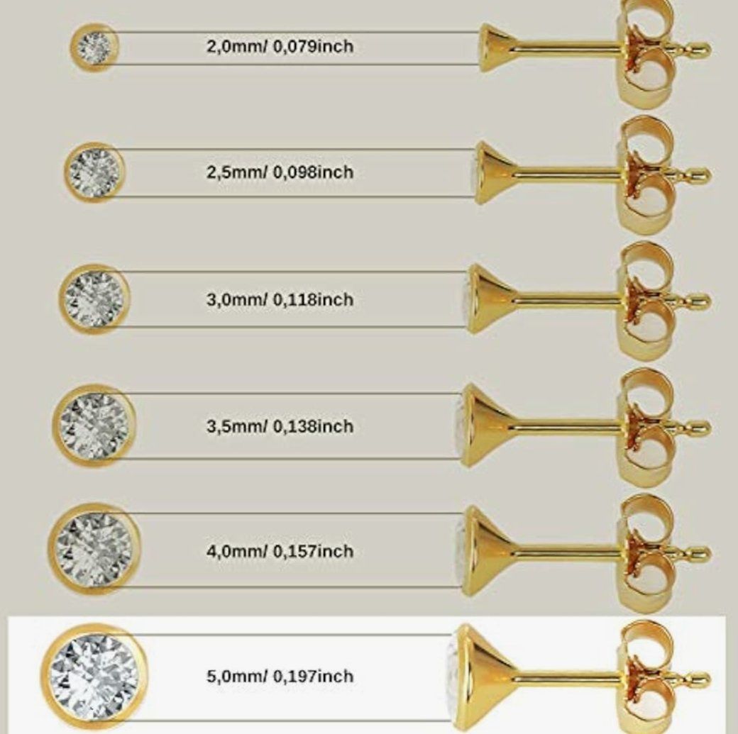 Orecchini pendenti & Orecchini a lobo: Paar 333 Gold Ohrstecker 5mm – Nuovo e nell'imballaggio originale da Hemmental venduto da BlingBling1 2