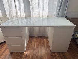 Schreibtisch Mailand mit Glasplatte