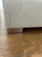 Bettgestell mit Kopfteil, Stoff grau, 160x200cm, top Zustand