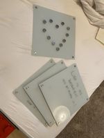 4 x Glas-Magnettafeln / Schreibtafeln 40 × 40 cm