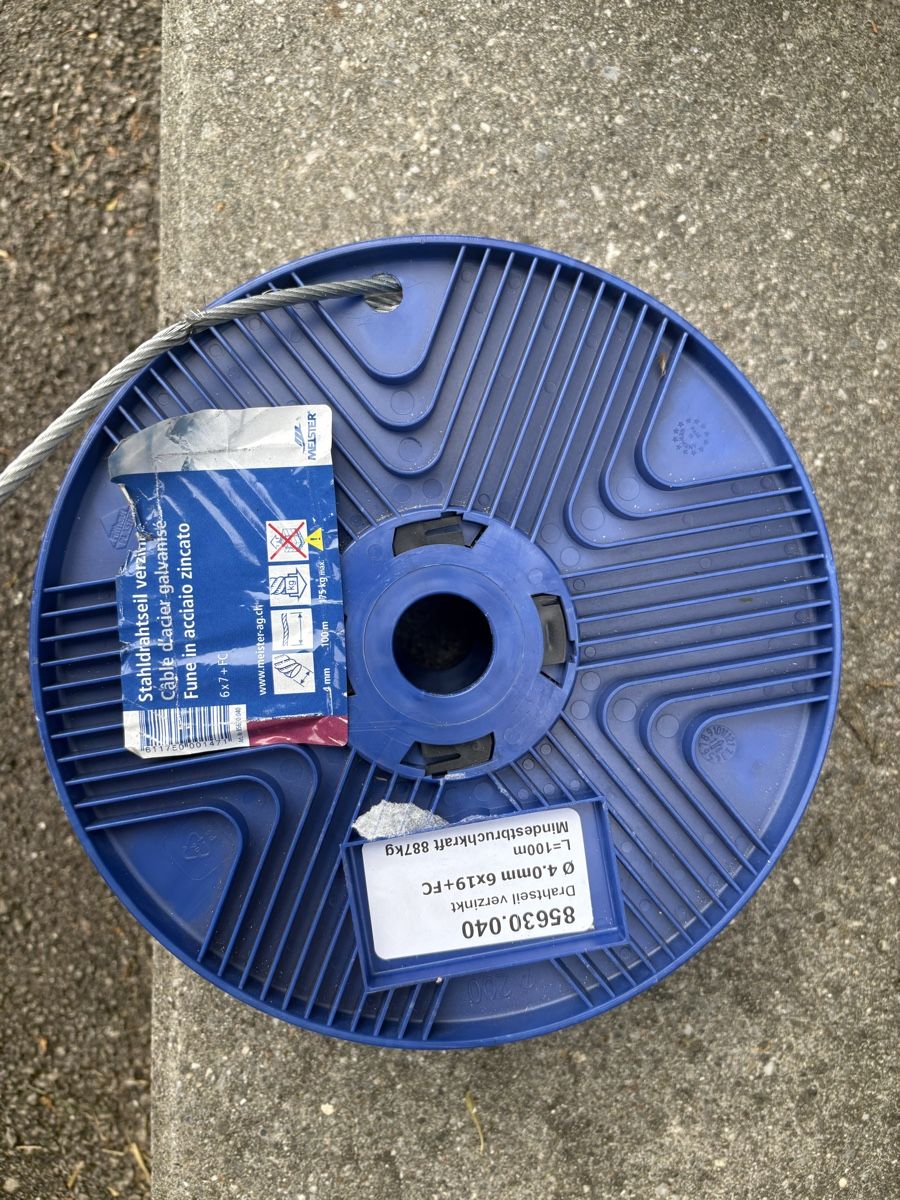 Ferramenta: Stahlseil-Rolle  4.0mm, L=100m – Nuovo (secondo la descrizione) da St. Margarethen TG venduto da Berk54