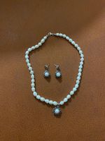 Elegantes Echten Perlen-Set – Silberdetails – Neu/Ungetragen