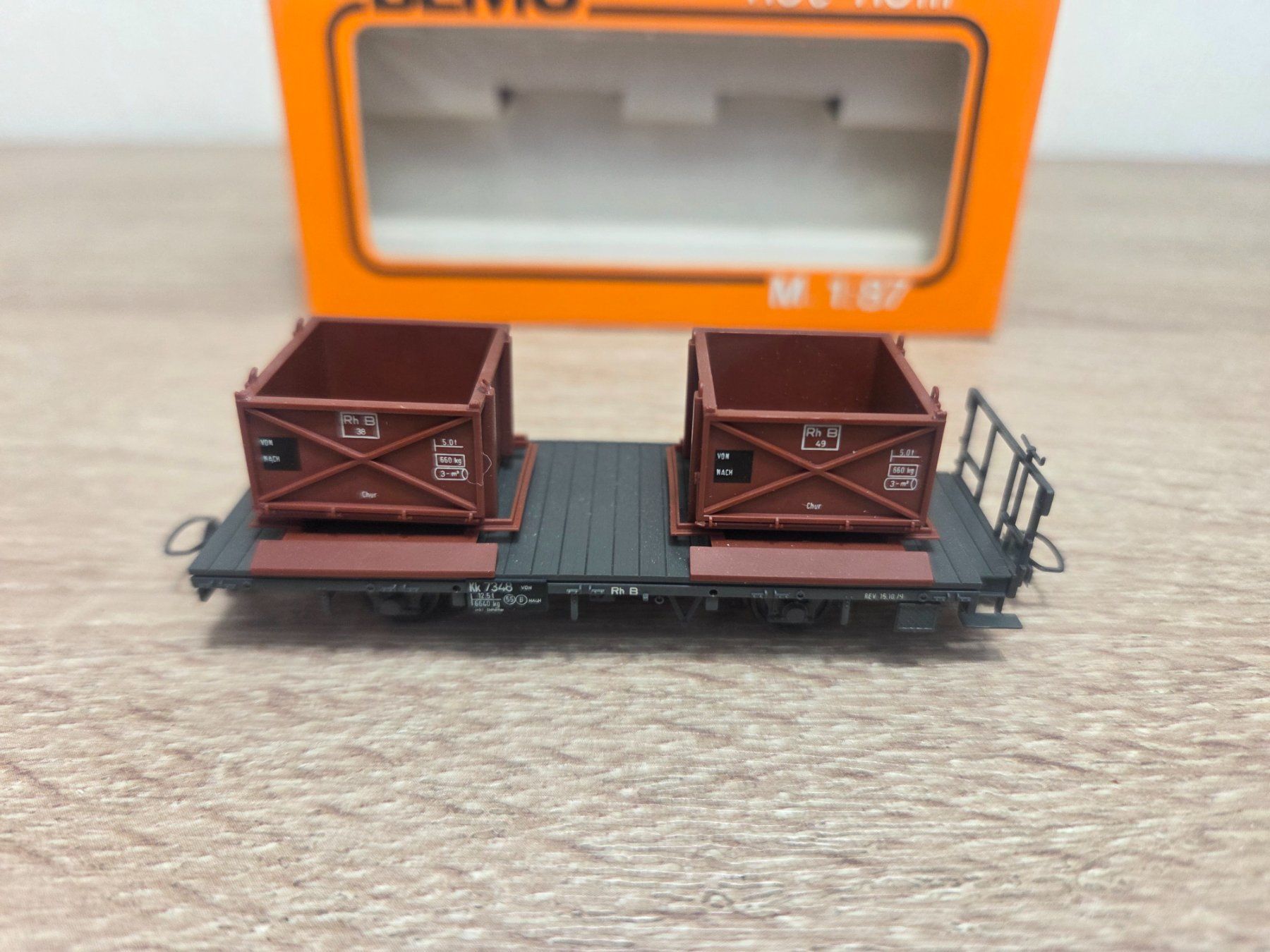 Bemo Modelleisenbahnen: Bemo 2258 Kieskistenwagen RhB H0m – Gebraucht aus St-Aubin-Sauges von Lo_Go