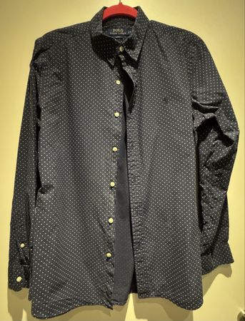 Ralph Lauren Shirt Dunkelblau gepunktet Gr L