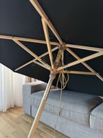 Sonnenschirm 2m Durchmesser schwarz mit Halterung