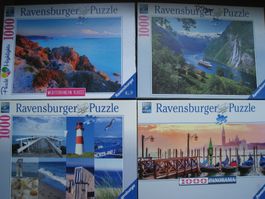 4 schöne Ravensburger Puzzle 1000 Teile
