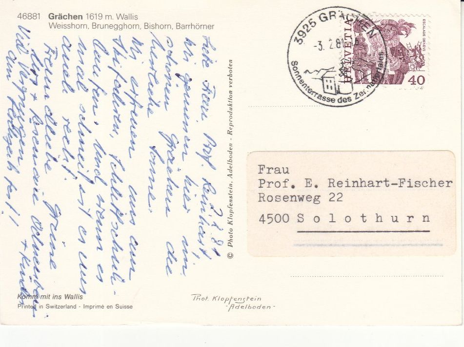 Cartoline postali: Grächen 1981 – Usato da Bürglen TG venduto da StampGraf 1