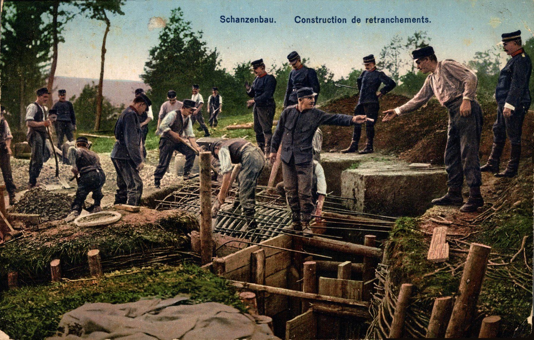 Cartoline postali: Schanzenbau. Construction de retranchements – Usato da Bronschhofen venduto da Astore