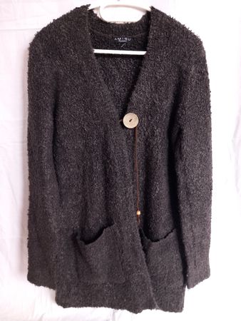 Cardigan vert foncé en maille bouclette Taille M