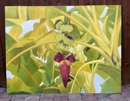 Grosses Gemälde einer BANANENSTAUDE signiert.   (ID XXL25)