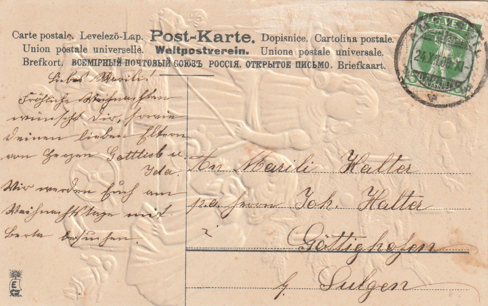 Cartoline postali: Weihnachten Prägekarte – Usato da Rorschacherberg venduto da fratovi2 1