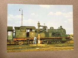 AK Bahn Personenzug Tenderlokomotive beim Wassernehmen