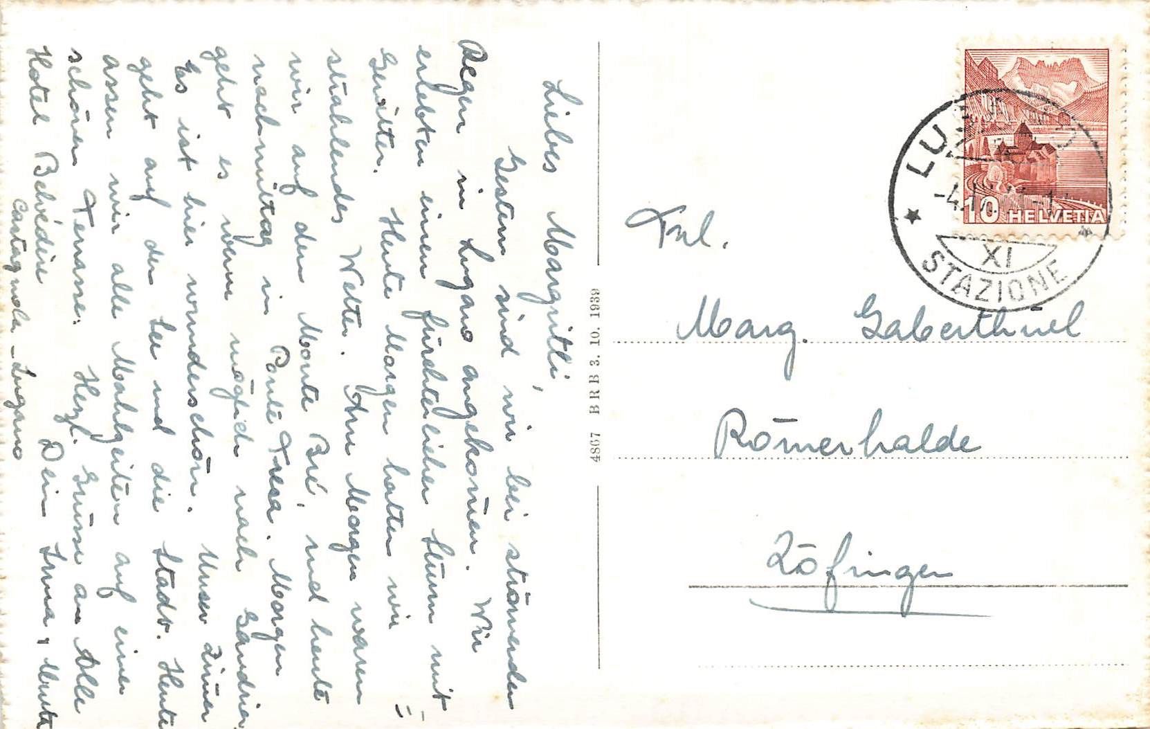 Cartoline postali: Lugano castagnola – Usato da Biasca venduto da Blenio71 1