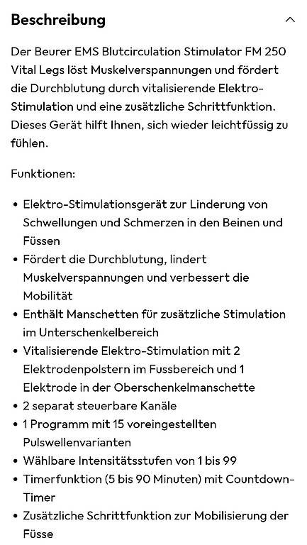 Beurer Dispositivi per massaggi: Beurer Vital Legs – Usato da Aesch BL venduto da Prisca013 2