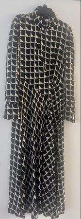 Elegantes schwarz-weisses Kleid von Zara, Gr. M/38