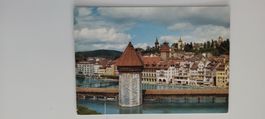 Luzern: Vintage Ansichtskarte der Kapellbrücke, Top Zustand!
