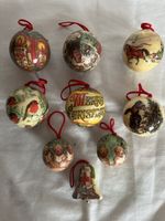 Weihnachtsbaumschmuck Set 8 Kugeln 1 Glocke nostalgisch