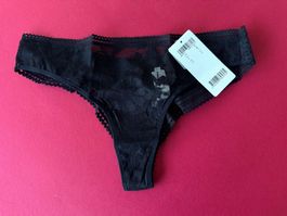 String, PASSIONATA, Gr. 38, Schwarz mit Blumenmuster, 3 Stck