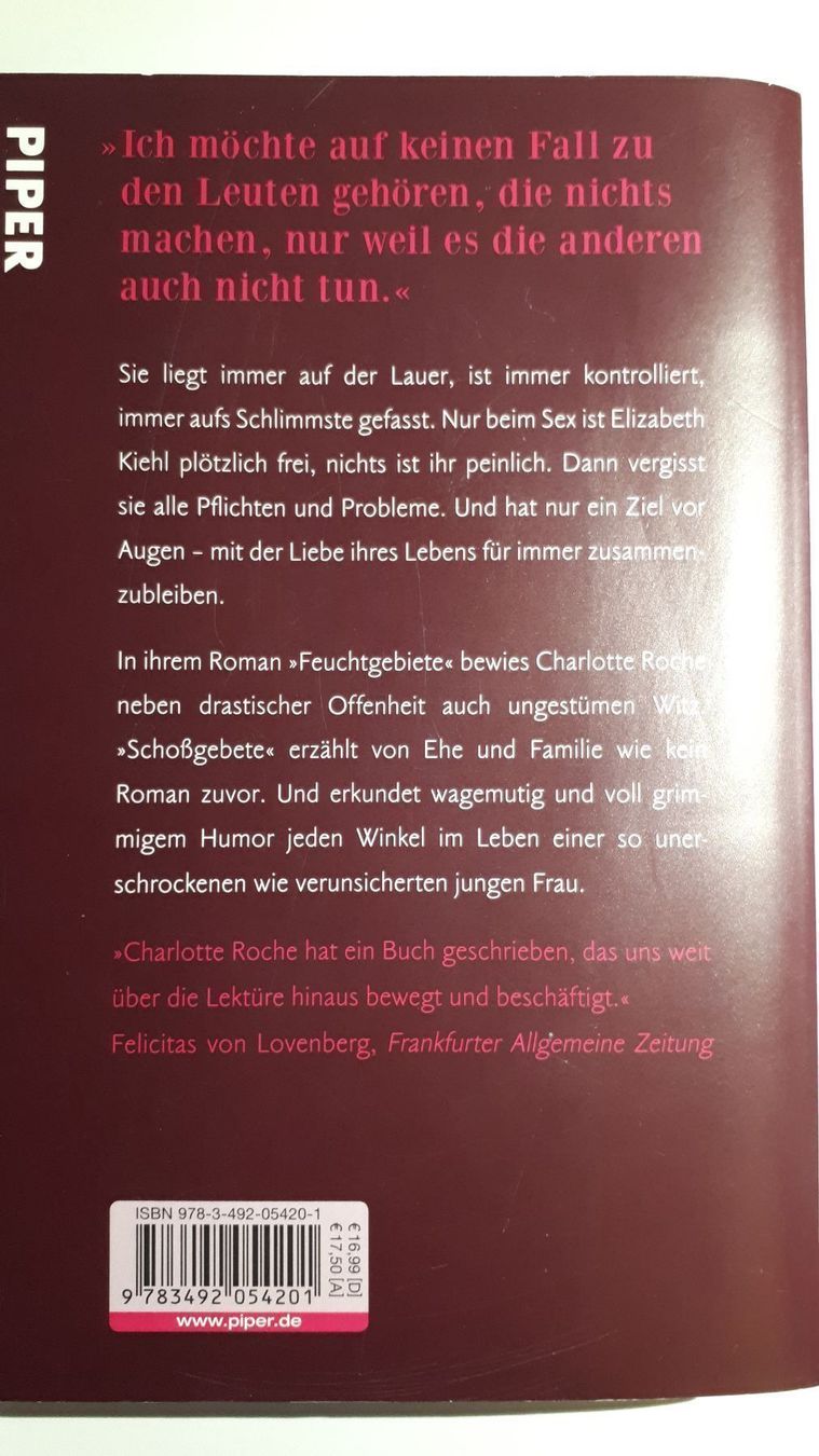 Libri: Charlotte Roche: Schossgebete – Usato da Dietikon venduto da Buchantiqdietikon 1